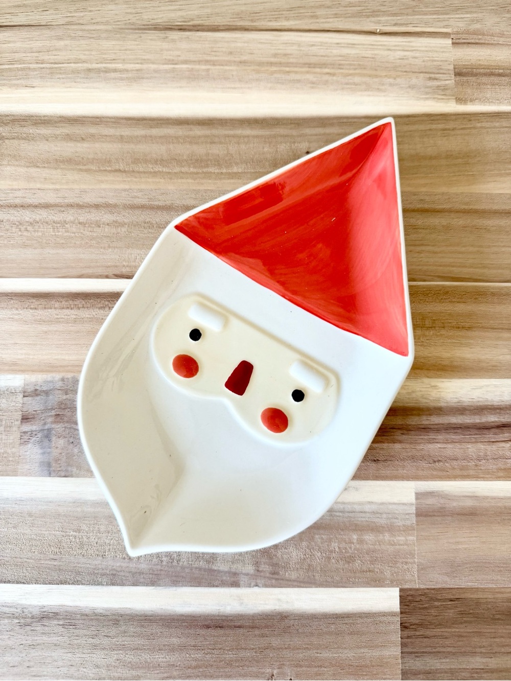 Stoneware Santa Plate Cookie Plate Christmas MCM mid century modern